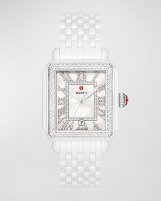 Special Edition Deco Madison White Ceramic Diamond Watch