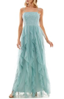 Speechless Lace Glitter Tulle Dress in Sefom