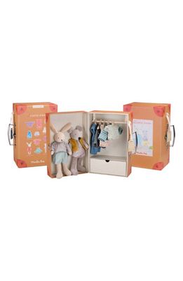 Speedy Monkey Nini Mouse & Sylvain Rabbit Dolls with Wardrobe Suitcase in Orange