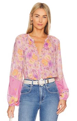 SPELL Hibiscus Lane Blouse in Pink