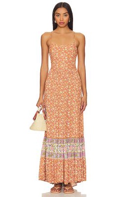 SPELL Sienna Strappy Maxi Dress in Burnt Orange