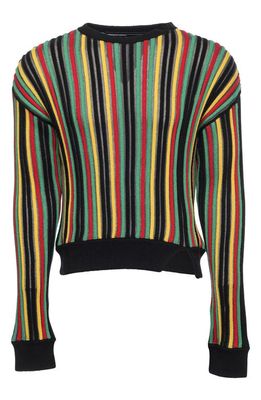 SPENCER BADU Vertical Stripe Wool Sweater in Multicolour