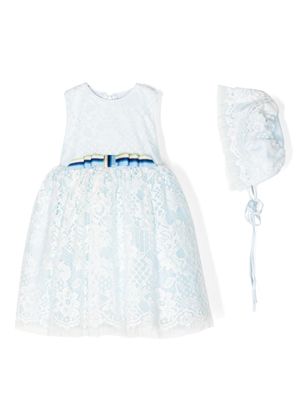 SPERANZA sleeveless lace dress set - Blue