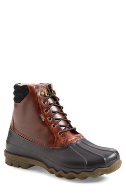 Sperry Top-Sider® 'Avenue' Rain Boot in Black/Amaretto Leather