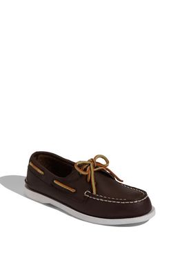 SPERRY TOP-SIDER® Sperry Kids 'Authentic Original' Boat Shoe in Brown Leather