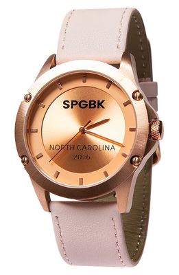 SPGBK Watches Elizabeth Leather Strap Watch, 44mm in Rose Gold 