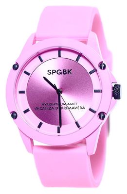 SPGBK Watches Hillendale Silicone Strap Watch, 44mm in Pink 