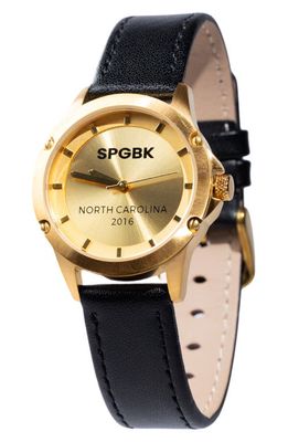 SPGBK Watches Margaret Leather Strap Watch, 44mm in Gold 