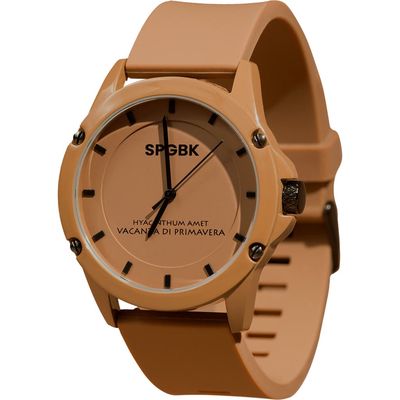 SPGBK Watches Sandhill Silicone Strap Watch, 42mm in Coffee Brown 