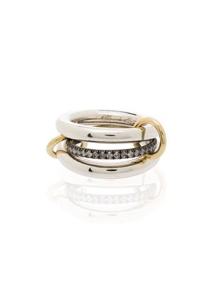 Spinelli Kilcollin 18kt white gold Libra Noir rhodium diamond link ring - Silver