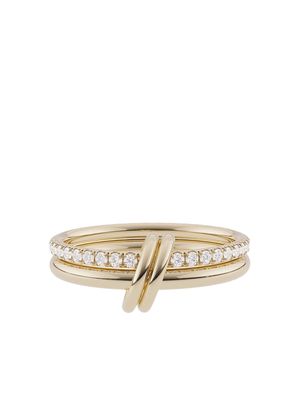 Spinelli Kilcollin 18kt yellow gold Ceres Deux diamond 2 link ring
