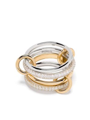 Spinelli Kilcollin 18kt yellow gold diamond stacked rings