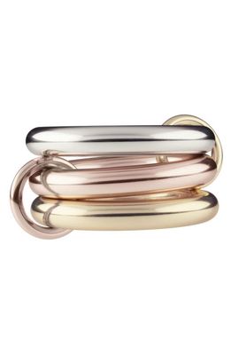 Spinelli Kilcollin Mercury Mixed Metal Linked Ring in Silver/Yellow Gold/Rose Gold