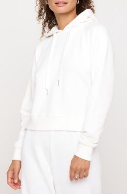 Spiritual Gangster All Eyes Harper Cotton & Modal Graphic Crop Hoodie in White 