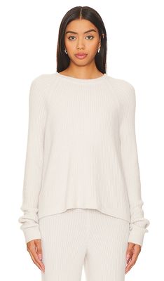 Spiritual Gangster Boxy Chenille Sweater in Ivory