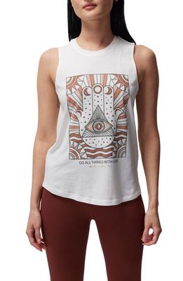 Spiritual Gangster Do All Things With Love Cotton & Modal Muscle Tank in Stone