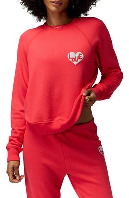 Spiritual Gangster Heart Forever Graphic Sweatshirt in Ruby Red