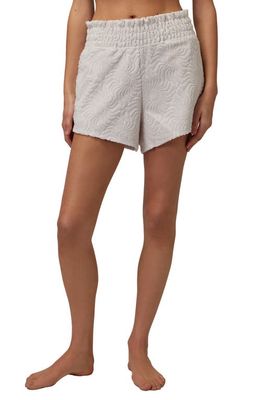 Spiritual Gangster Jacquard Terry Cloth Shorts in Stone