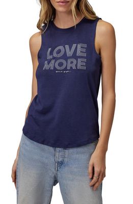 Spiritual Gangster Love More Cotton & Modal Graphic Tank in Inky Navy