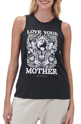 Spiritual Gangster Love Your Mother Cotton & Modal Graphic Tank in Black