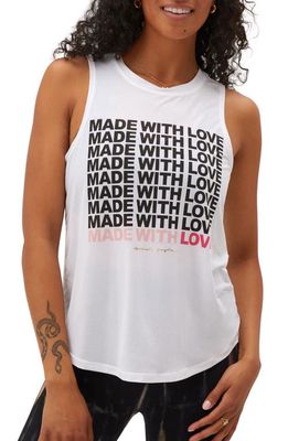 Spiritual Gangster Made with Love Muscle Tank in White