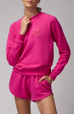 Spiritual Gangster SG Smiley Forever Recycled Cotton Sweatshirt in Magenta