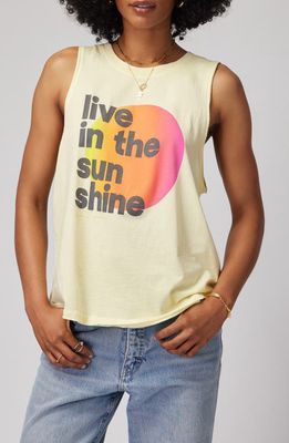 Spiritual Gangster Sunshine Jade Cotton & Modal Muscle Tank in Sunlight