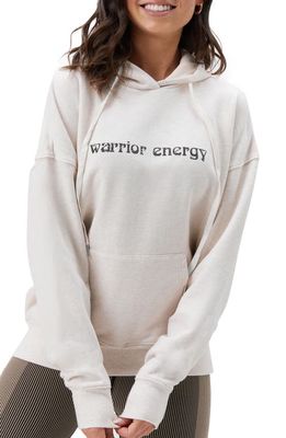 Spiritual Gangster Warrior Energy Oversize Cotton Graphic Hoodie in Oatmeal Heather
