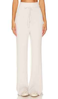 Spiritual Gangster Wide Leg Chenille Pant in Ivory