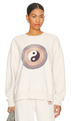 Spiritual Gangster Yin Yang Relaxed Sweatshirt in Ivory