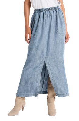 Splendid Angie Drawstring Denim Maxi Skirt in Indigo