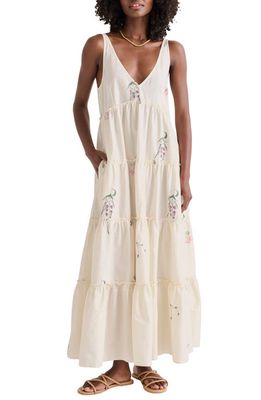 Splendid Blossom Tiered Cotton Maxi Dress in Floral Multi