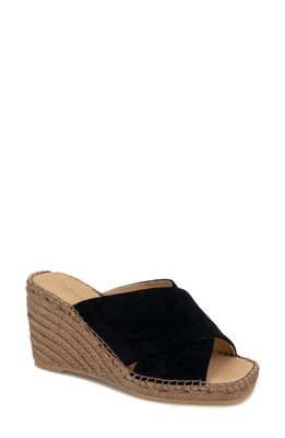 Splendid Britt Espadrille Platform Wedge Slide Sandal in Black