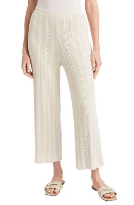 Splendid Cosette Pointelle Cable Knit Crop Pants in Natural