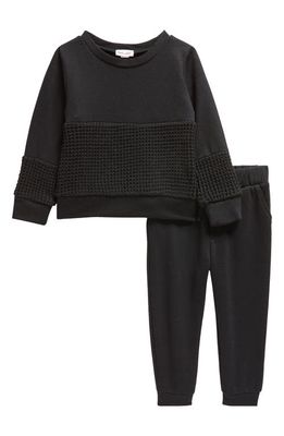 Splendid Cozy Way Sweatshirt & Joggers Set in Washed Black