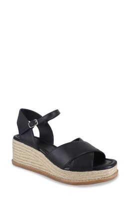 Splendid Danny Ankle Strap Espadrille Platform Wedge Sandal in Black