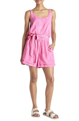 Splendid Destiny Stripe Belted Romper in Fiore Stripe