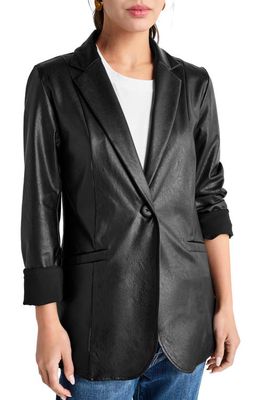 Splendid Faux Leather Blazer in Black