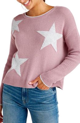 Splendid Frances Intarsia Crewneck Sweater in Rose Quartz