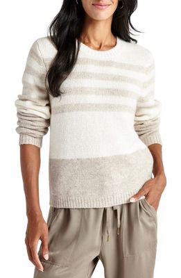 Splendid Genevra Crewneck Sweater in Neutral Stripe