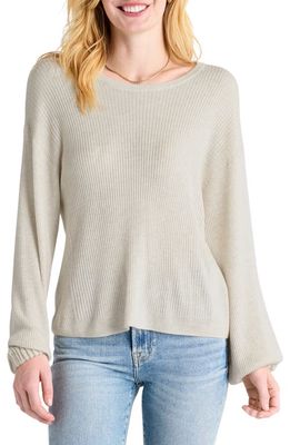 Splendid Georgie Rib Sweater in Oat Heather