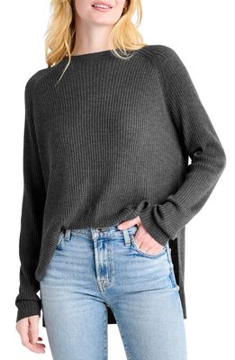 Splendid Georgie Rib Tunic Sweater in Heather Charcoal