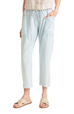 Splendid Gia Cotton Blend Chambray Drawstring Pants in Light Wash Chambray