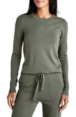 Splendid Jeanne Crewneck Sweater in V Olv Brn