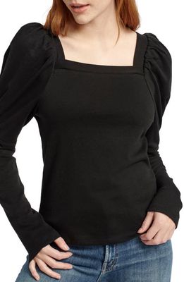 Splendid Josephine Square Neck Sweatshirt in Black