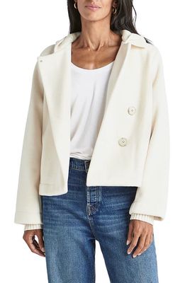 Splendid Jourdan Hooded Crop Knit Peacoat in Snow