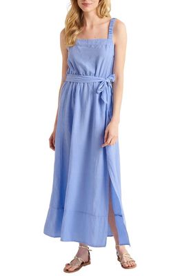 Splendid Jubi Tie Waist Linen Blend Maxi Dress in Azure