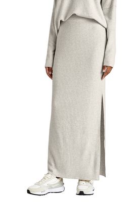 Splendid London Rib Maxi Skirt in Oat Heather