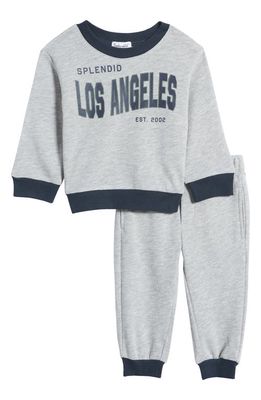 Splendid Los Angeles Sweatshirt & Joggers Set in Light Heather Grey