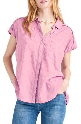 Splendid Olivia Cotton Button-Up Shirt in Deep Orchid